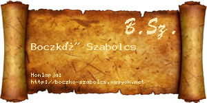 Boczkó Szabolcs névjegykártya