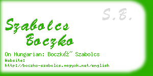 szabolcs boczko business card